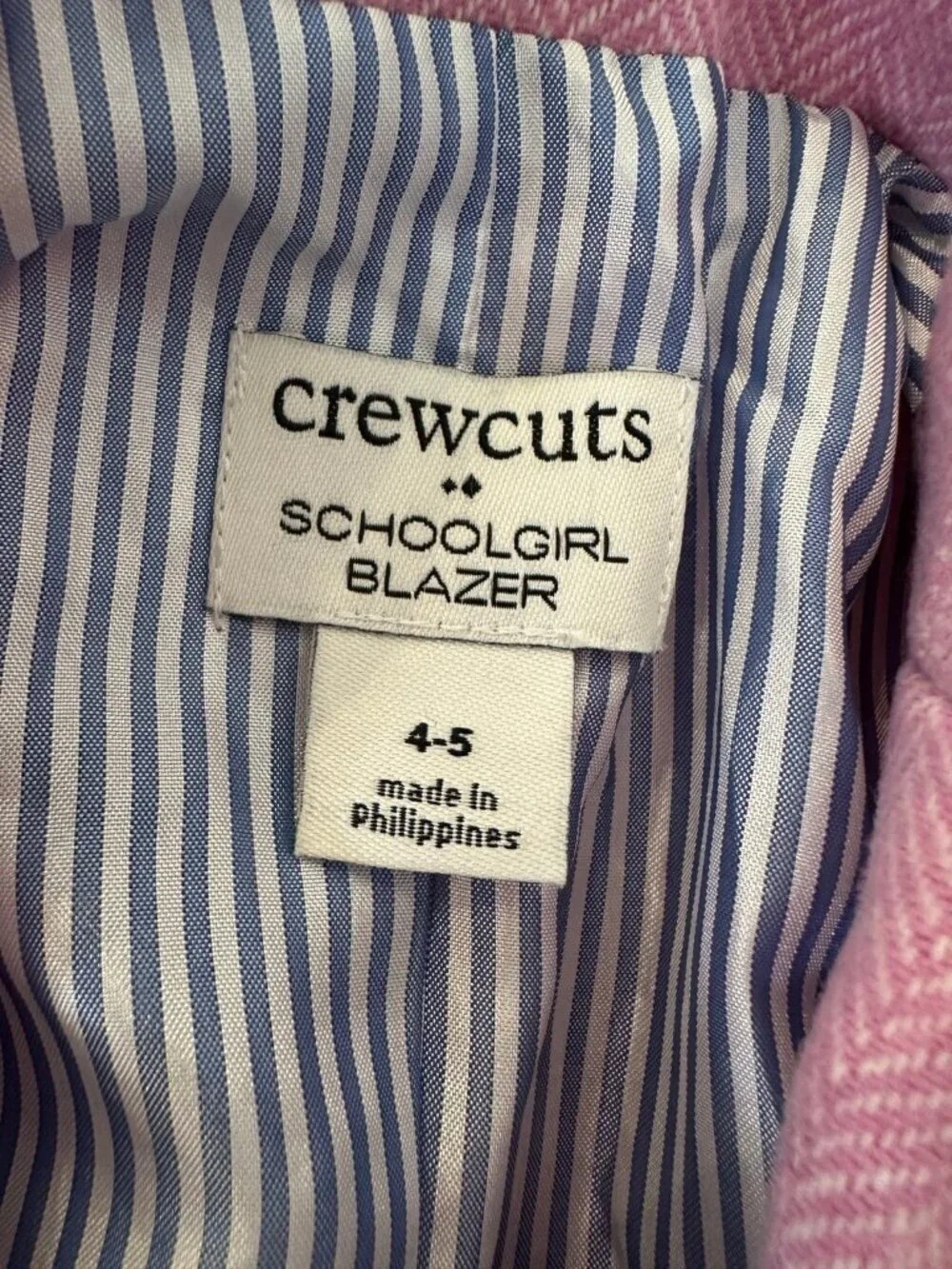 J.Crew Crewcuts Girls' schoolgirl blazer in pink ivory
